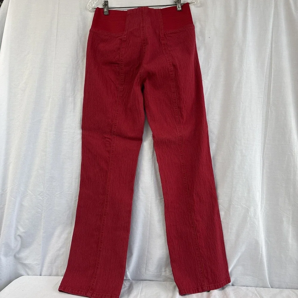 DG2 Diane Gilman Pull On Pants Womens Medium Red Stretch Jeggings 28x30